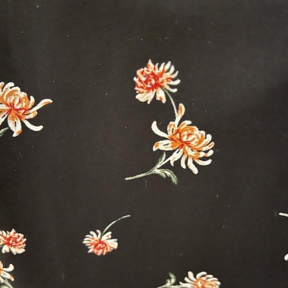 Midi length black dress with small red floral pattern by BB Dakota. - Picture 5 of 5